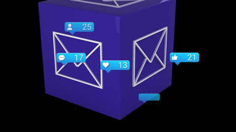 Digital Communication Icons on Geometric Background