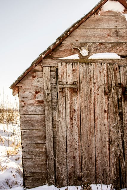 Weathered Wooden Barn in Snowy Countryside - Download Free Stock Photos Pikwizard.com