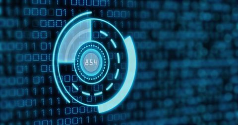 Abstract Blue Digital Interface with Binary Code - Download Free Stock Images Pikwizard.com