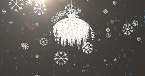 Snowflakes Falling on Christmas Bauble Design