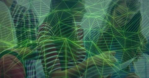 Futuristic Green Geometric Lines Abstract Background