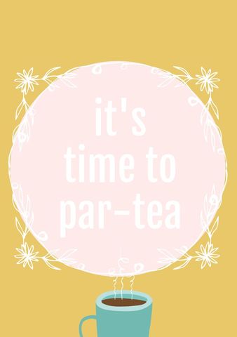 Whimsical Teatime Invitation with Playful Text Design - Download Free Stock Templates Pikwizard.com