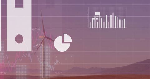 Renewable energy data analytics with wind turbine overlay