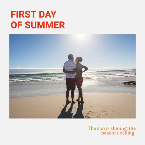Joyful African American Couple Embracing Beach Summer Sunshine - Download Free Stock Templates Pikwizard.com