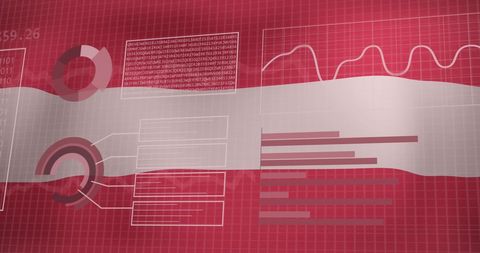 Digital Data Analysis Overlaid on Austrian Flag Design - Download Free Stock Images Pikwizard.com