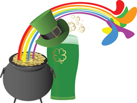 St. Patrick's day happy symbols rainbow transparent background