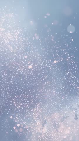 Pastel Bokeh Particles Drifting Over Muted Blue-Gray Vertical Background Dreamy Ambient