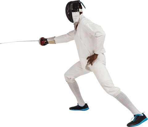 transparent athlete practicing fencing in protective suit - Download Free Stock Videos Pikwizard.com