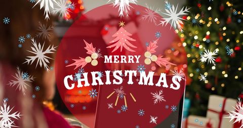 Festive Christmas Greeting on Decorated Holiday Background