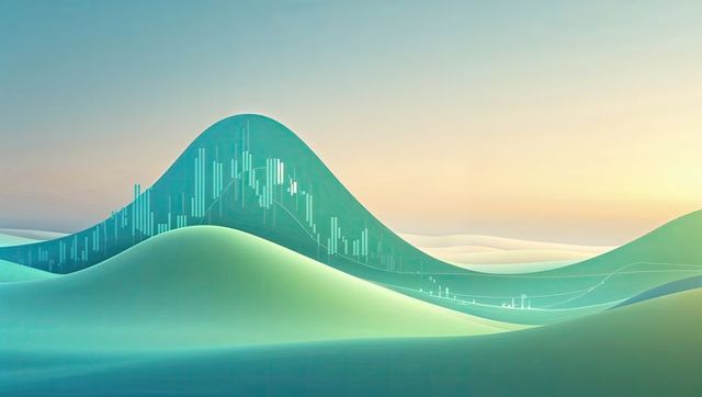 Futuristic Digital Art Blending Landscape and Financial Graphs