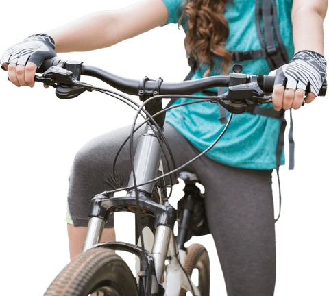 transparent midsection of female mountain biker cycling - Download Free Stock Videos Pikwizard.com