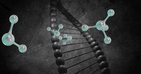 Molecular interaction with spinning dna helix