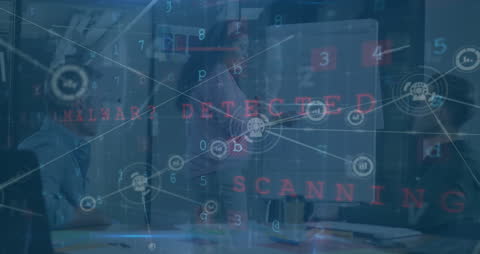 Network Connections and Cybersecurity Concept Overlay