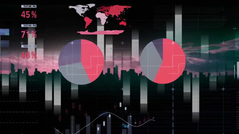 Animated Data Processing Interface with Global Analytics