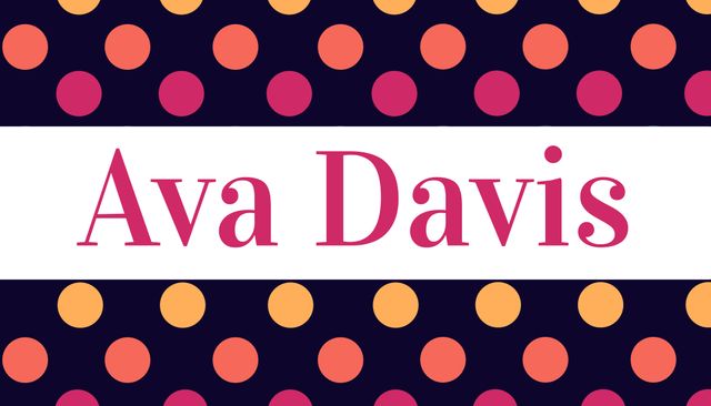 Polka dot design perfect for personalizing birthday cards, branding materials, or festive invitations. This template features a central banner allowing text customization, making it versatile for various uses.