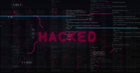 hacked screen warning with digital code background - Download Free Stock Images Pikwizard.com