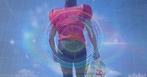 Futuristic Data Technology with Football Player and Digital Overlay