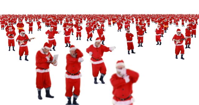 Hundreds of People Dressed as Santa Claus Performing Entertaining Activities - Download Free Stock Images Pikwizard.com