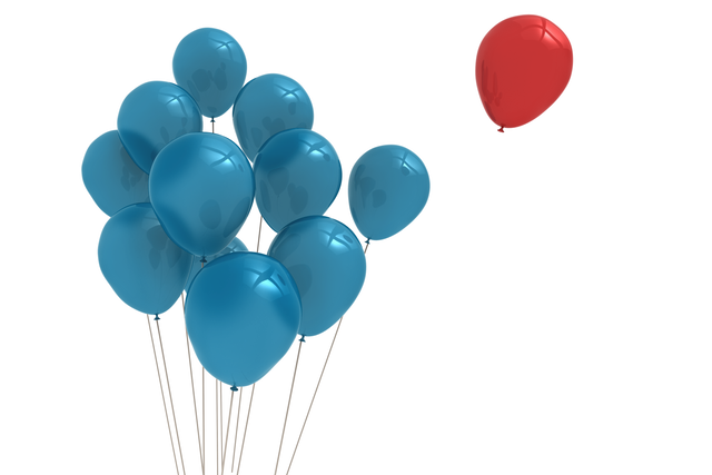 Colorful Blue Red Balloon Arrangement on Transparent Background for Celebrations - Download Free Stock Videos Pikwizard.com