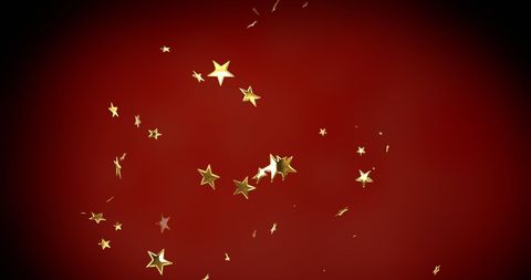 Golden Stars and Falling Gifts on Festive Red Background - Download Free Stock Images Pikwizard.com