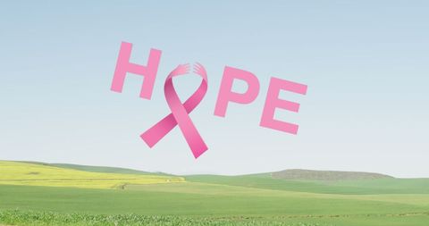 Breast Cancer Awareness Pink Ribbon with Hope Symbol