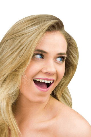 Transparent Background: Smiling Blonde Woman Showing Natural Beauty