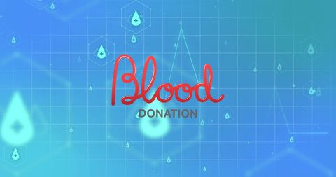 Digital Concept of Blood Donation with Medical Icons