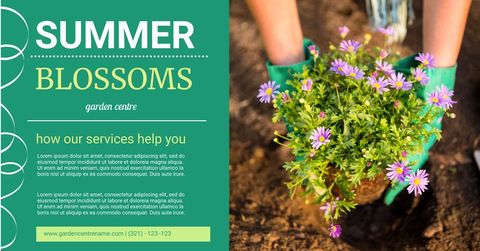 colorful garden centre promotion with vibrant purple flowers - Download Free Stock Templates Pikwizard.com
