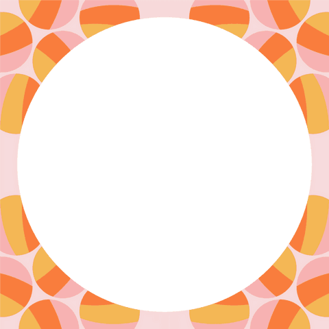Geometric abstract circle with striped border on transparent background