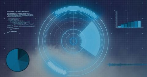high-tech digital interface with data processing scanning display - Download Free Stock Images Pikwizard.com