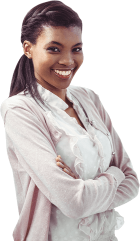 Smiling African American Woman Standing with Confidence on Transparent Background - Download Free Stock Videos Pikwizard.com
