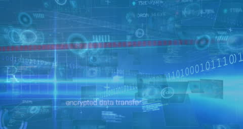 Digital Data Transfer Animation with Encrypted Information