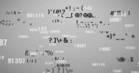 Digital Interface with Dynamic Numbers and Symbols - Download Free Stock Images Pikwizard.com