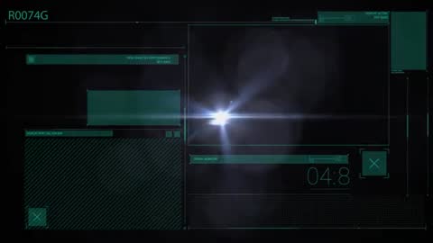 Futuristic Glowing Digital Interface With Data Panels