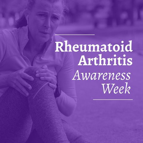 Senior Woman Highlighting Rheumatoid Arthritis Awareness