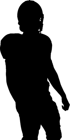 Transparent rugby player silhouette on png
