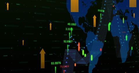 Global Market Trends with Rising Indicators on World Map - Download Free Stock Images Pikwizard.com
