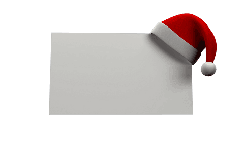 Santa Hat on Blank Card with Transparent Background