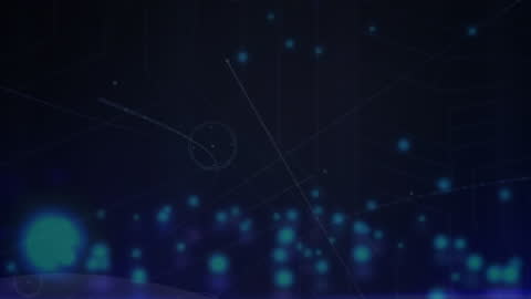 Digital Networking Technology with Glowing Connections