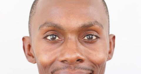 Direct gaze headshot with animated ring graphic circling eyes for marketing and ux focus