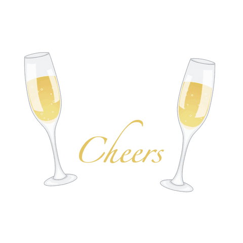 Festive Champagne Toast with Elegant Cheers on Transparent Background