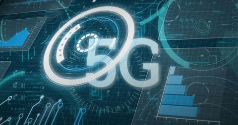 Futuristic 5G Technology Interface with Digital Data Visualization - Download Free Stock Images Pikwizard.com