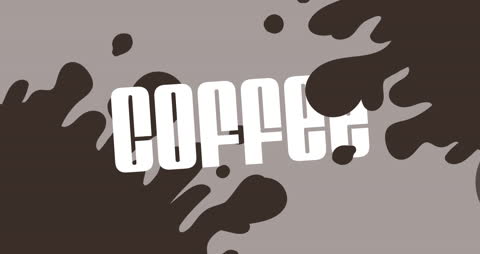 Coffee Splash on Beige Background with Bold Typography