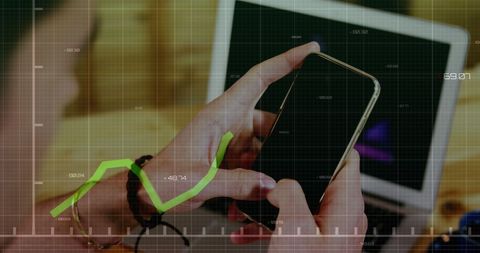 Person Using Smartphone with Data Analytics Displayed - Download Free Stock Images Pikwizard.com