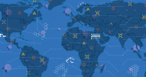 Digital Data Visualization on World Map for Global Connectivity - Download Free Stock Images Pikwizard.com