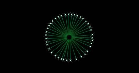 Vivid Green Fireworks Burst Against Pure Night Sky