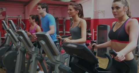 Fitness Enthusiasts Using Cross-Trainers in Gym Setting