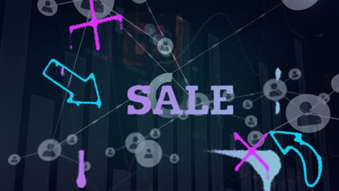 Digital Sale Network with Social Media Icons
