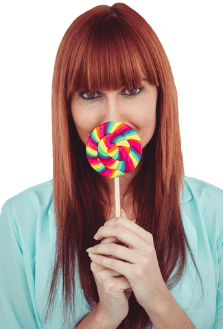 excited woman holding lollipop with casualstyle on transparent background - Download Free Stock Videos Pikwizard.com