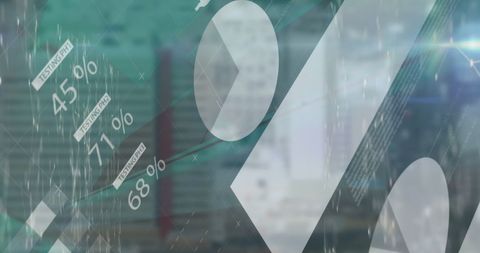 Abstract Digital Interface with Data Visualization and Graphics